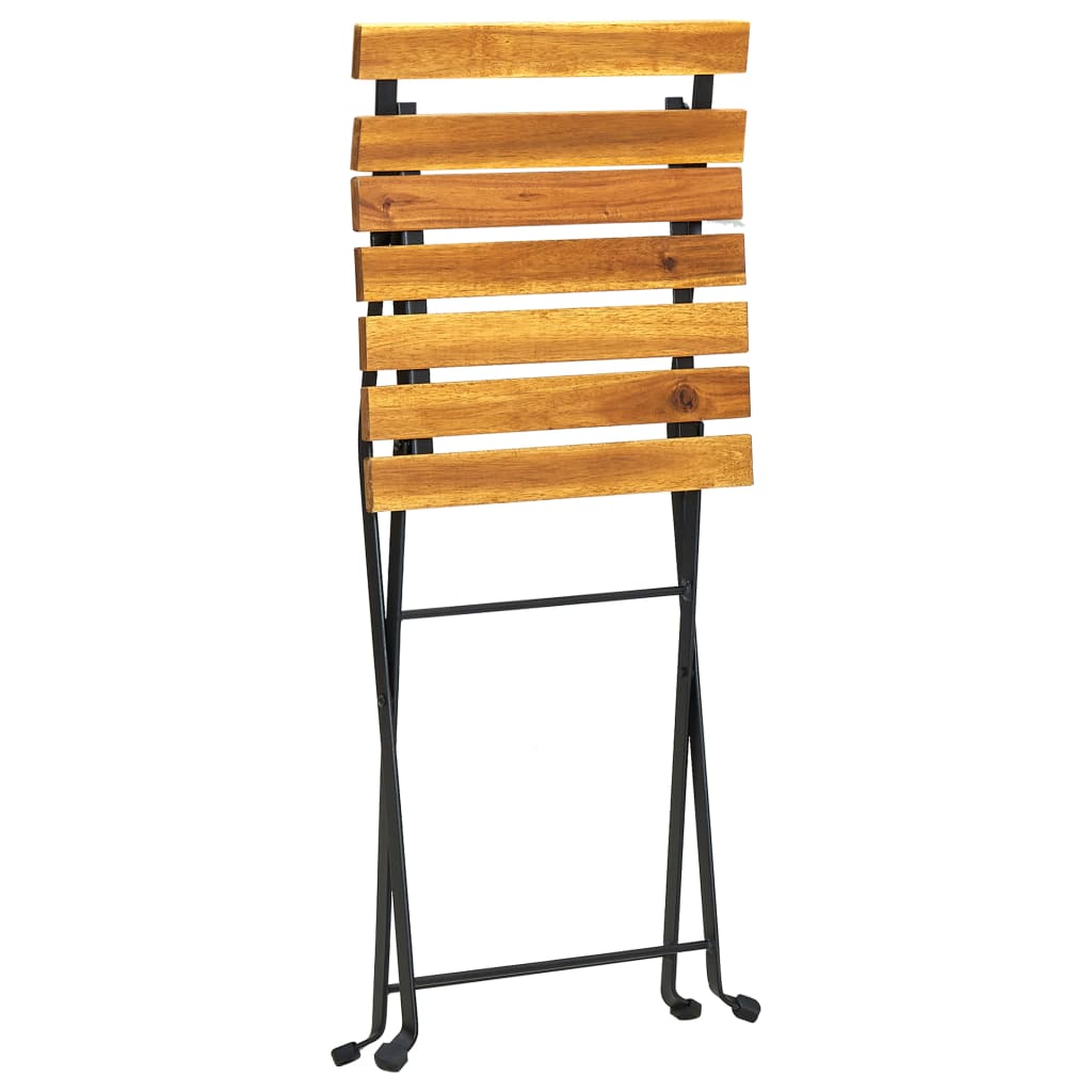 Mobilier de bistro pliable 3 pcs Bois d'acacia solide