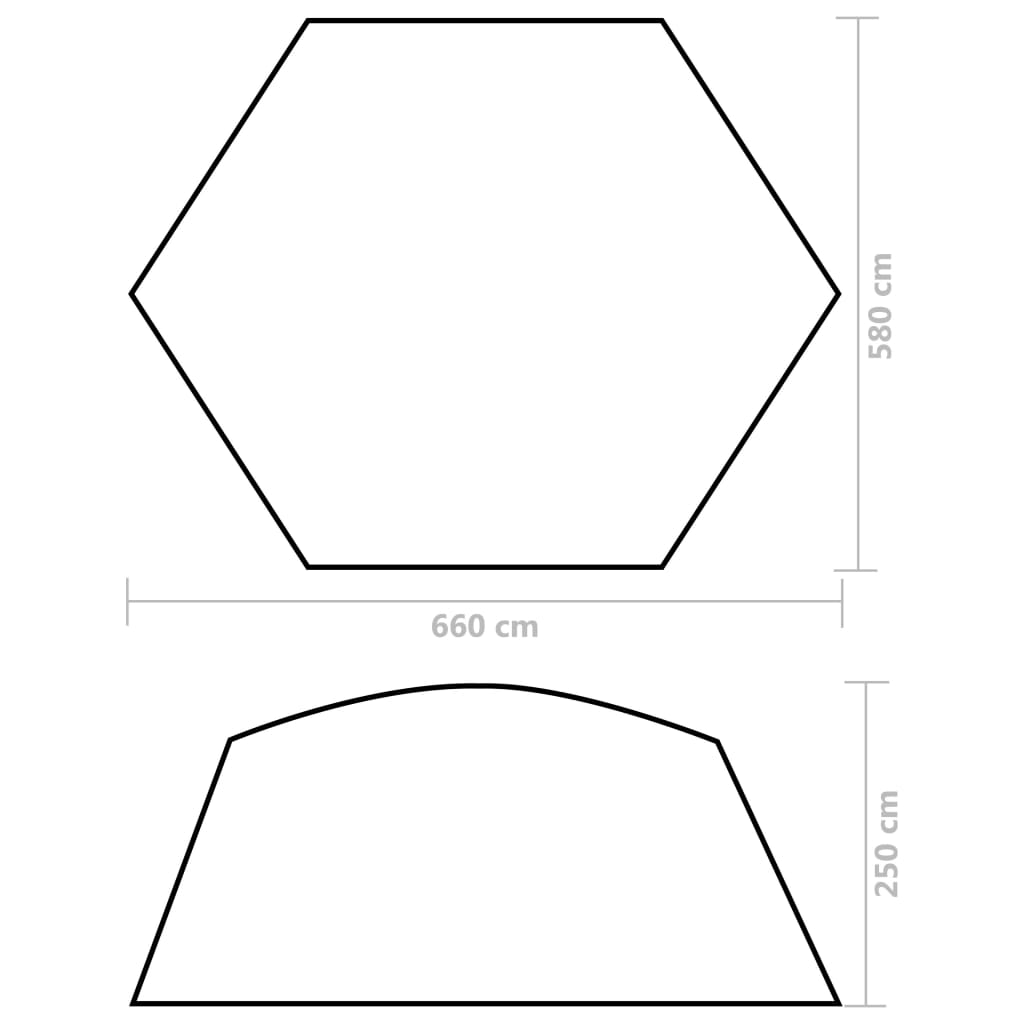 Poolzelt Stoff 660x580x250 cm Grün