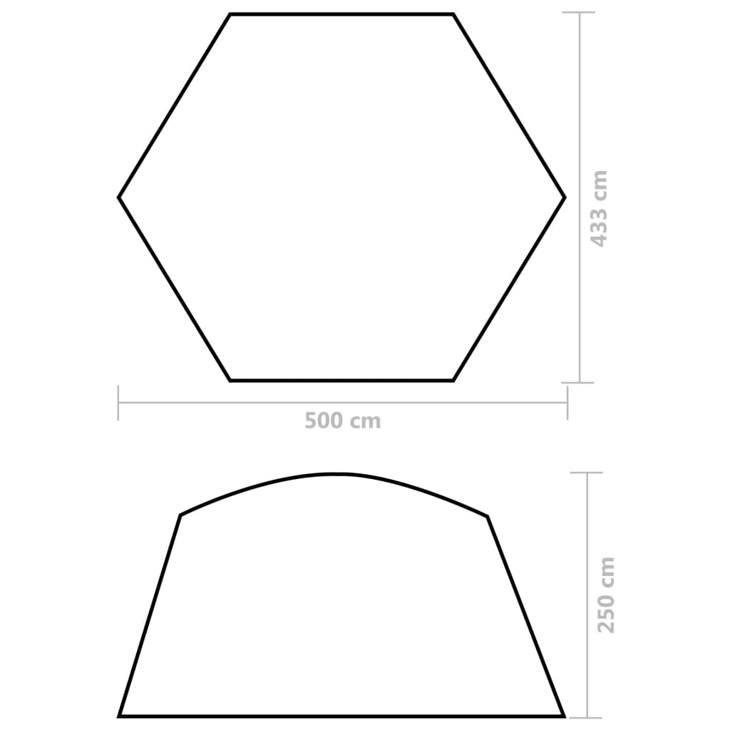 Tente de piscine Tissu 500x433x250 cm Gris