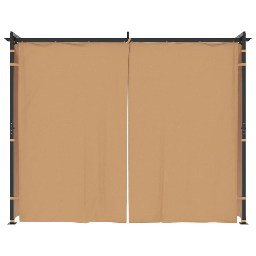 Tonnelle avec rideaux 3x3 m Taupe Acier