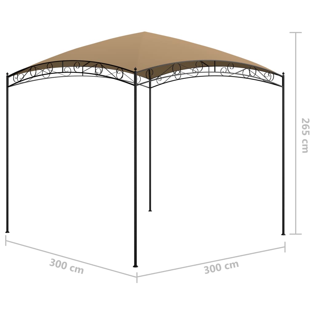 Belvédère 3x3x2,65 m Taupe 180 g/m²