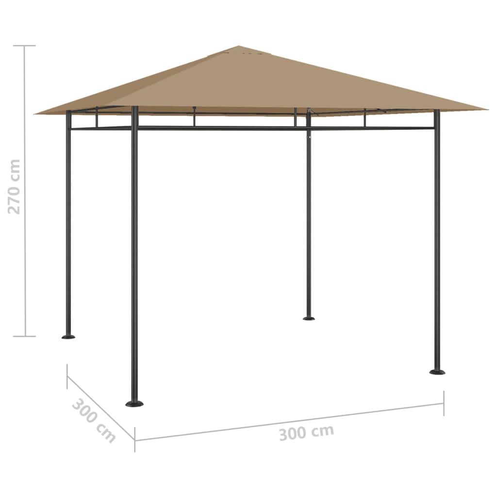 Belvédère 3x3x2,7 m Taupe 180 g/m²