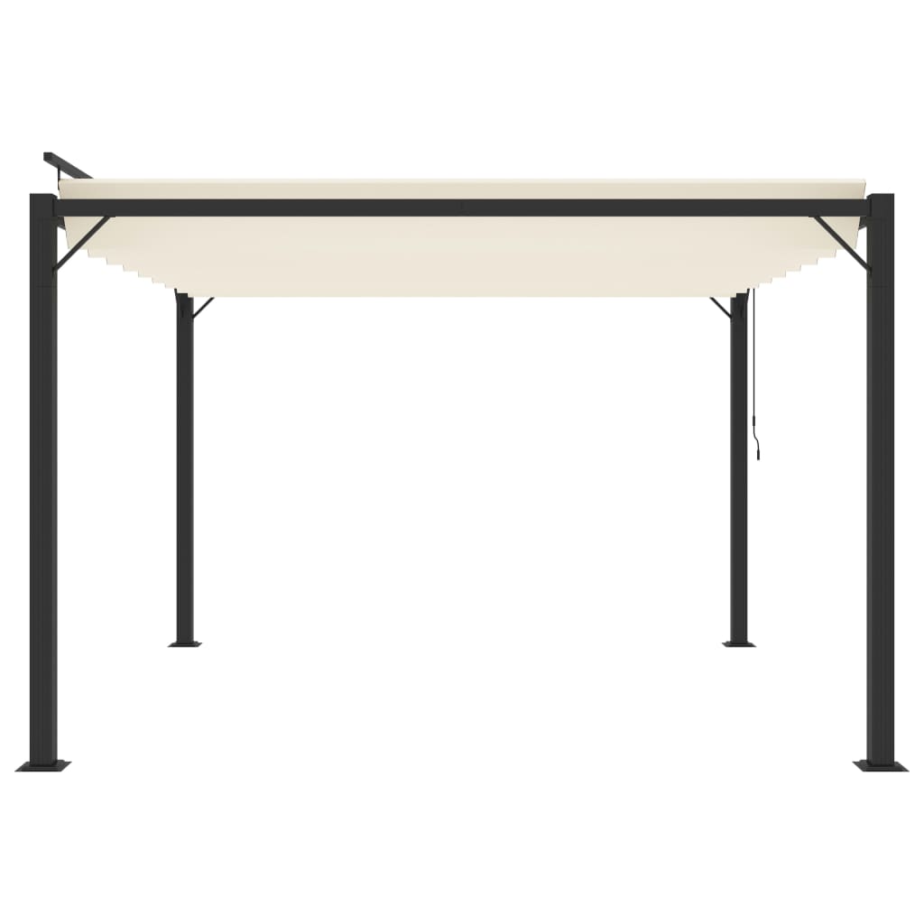 Tonnelle avec toit à persienne 3x3 m Crème Tissu et aluminium