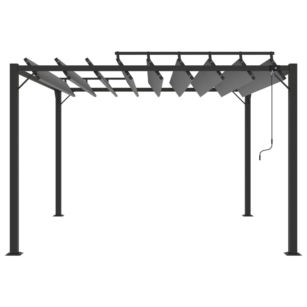 Tonnelle avec toit à persienne 3x3 m Anthracite Tissu aluminium