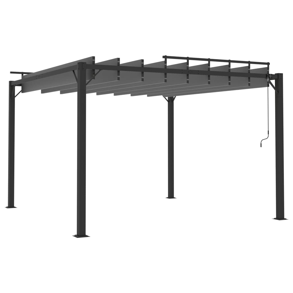 Tonnelle avec toit à persienne 3x3 m Anthracite Tissu aluminium