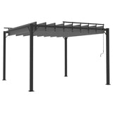 Tonnelle avec toit à persienne 3x3 m Anthracite Tissu aluminium