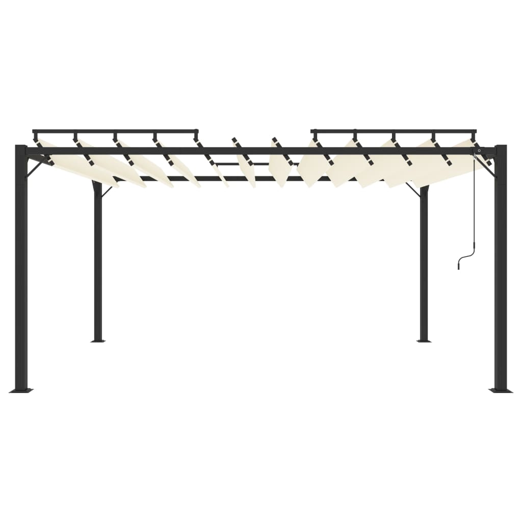 Tonnelle avec toit à persienne 3x4 m Crème Tissu et aluminium