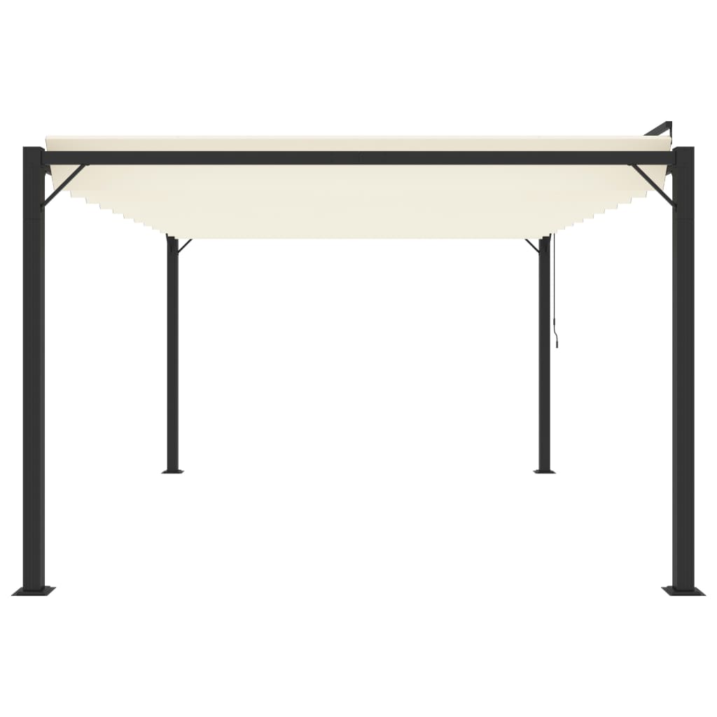 Tonnelle avec toit à persienne 3x4 m Crème Tissu et aluminium