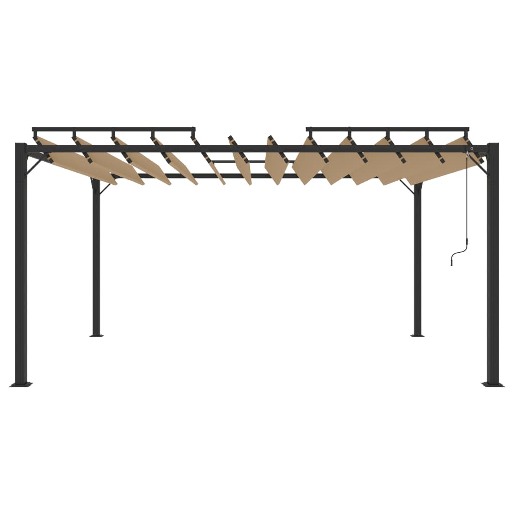 Tonnelle avec toit à persienne 3x4 m Taupe Tissu et aluminium