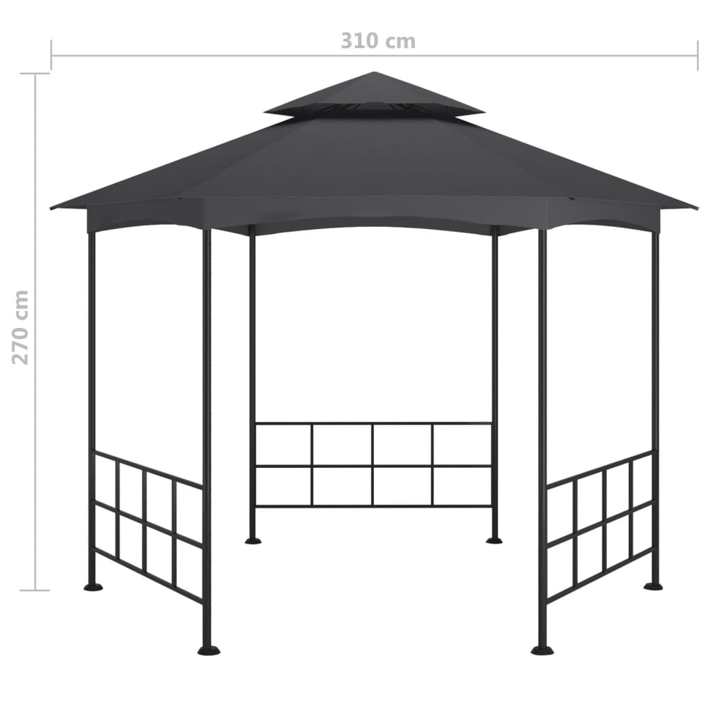 Belvédère avec parois 3,1x2,7 m Anthracite