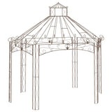 Garden pavilion Antique brown 400x258x378 cm Iron