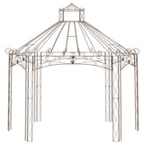 Garden pavilion Antique brown 400x258x378 cm Iron