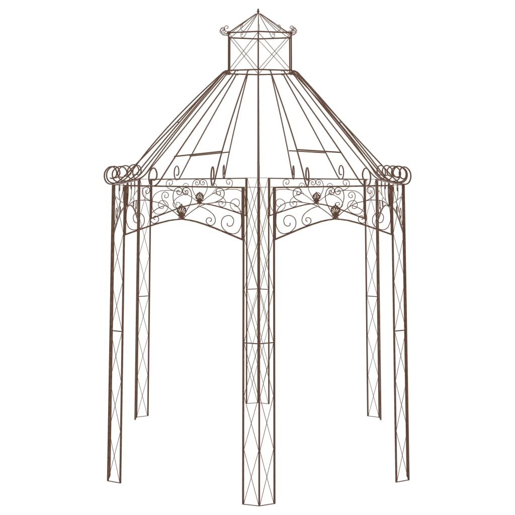 Garden pavilion Antique brown 400x258x378 cm Iron