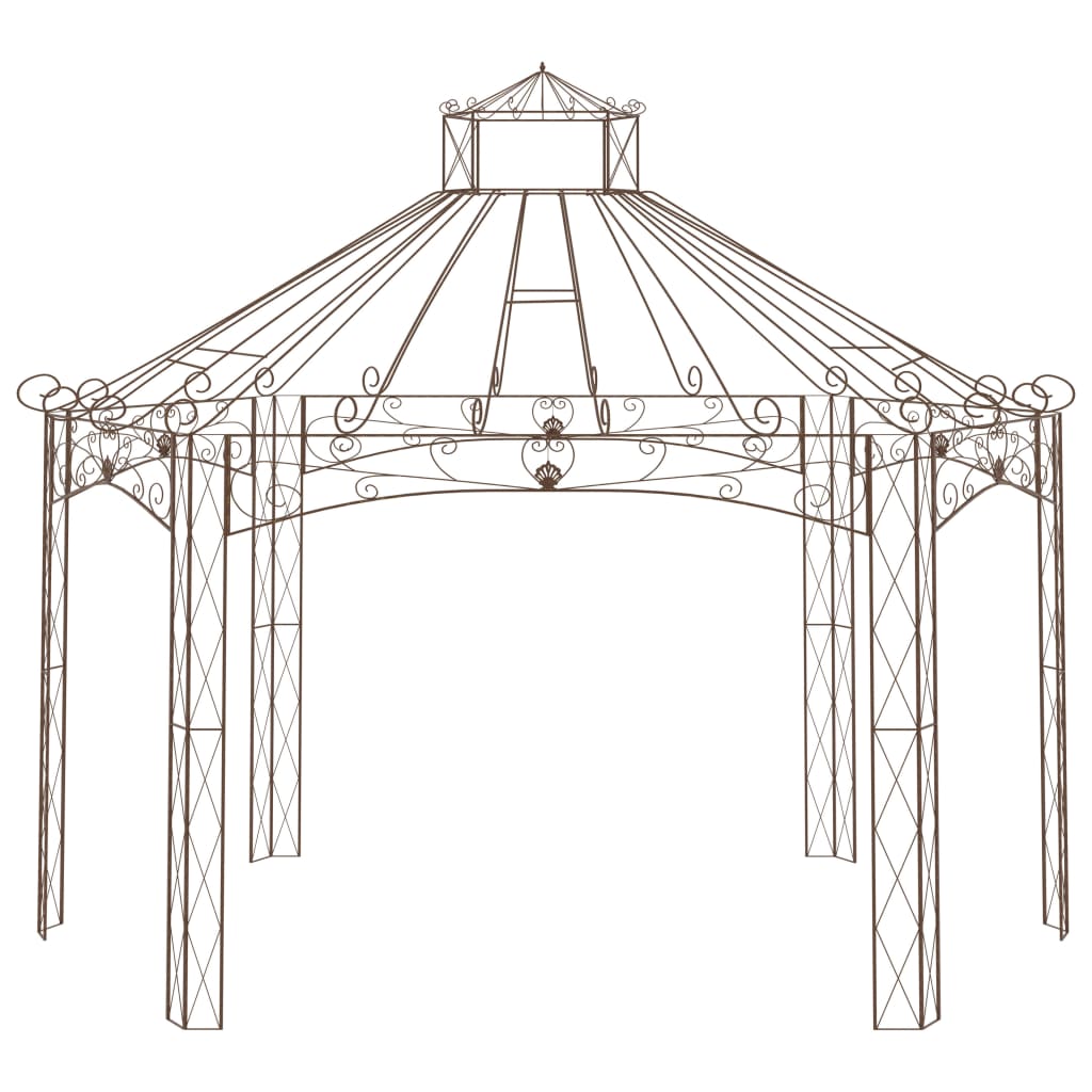 Pavillon de jardin Marron antique 558x350x408 cm Fer