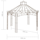 Pavillon de jardin Marron antique 558x350x408 cm Fer