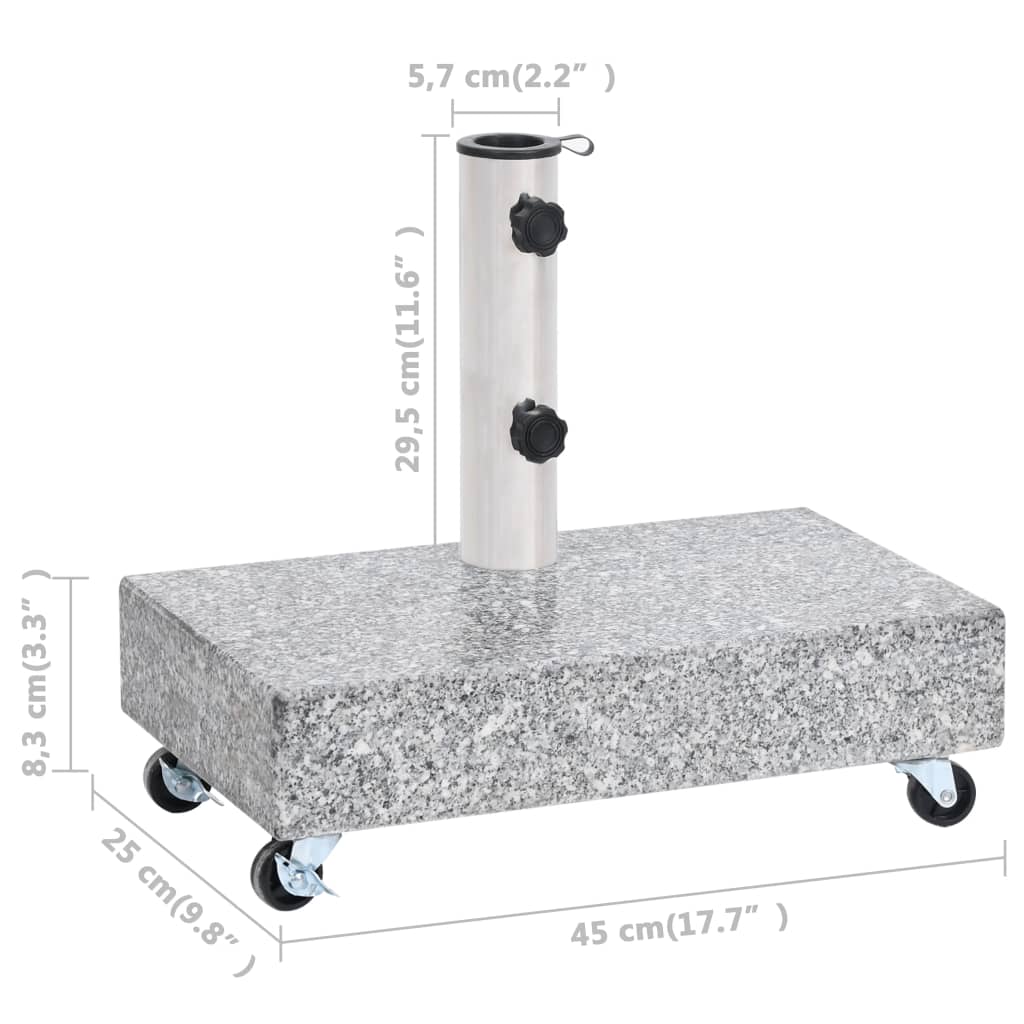 Socle de parasol Gris clair 45x25x8,3 cm Granite