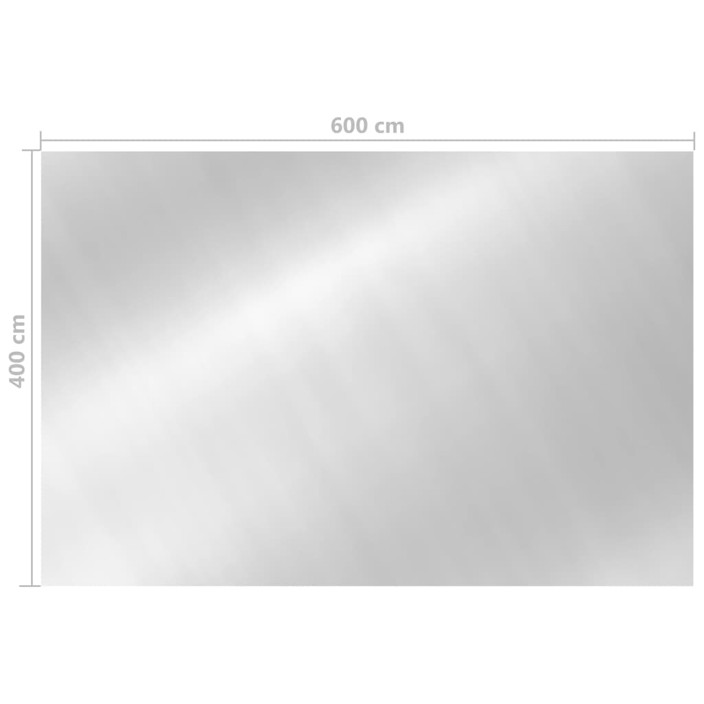 Film solaire de piscine PE rectangulaire flottant 6x4 m Argenté