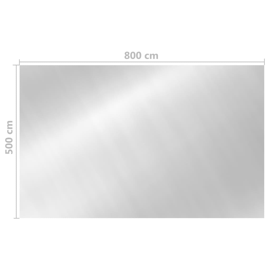 Couverture de piscine rectangulaire 800x500 cm PE Argenté