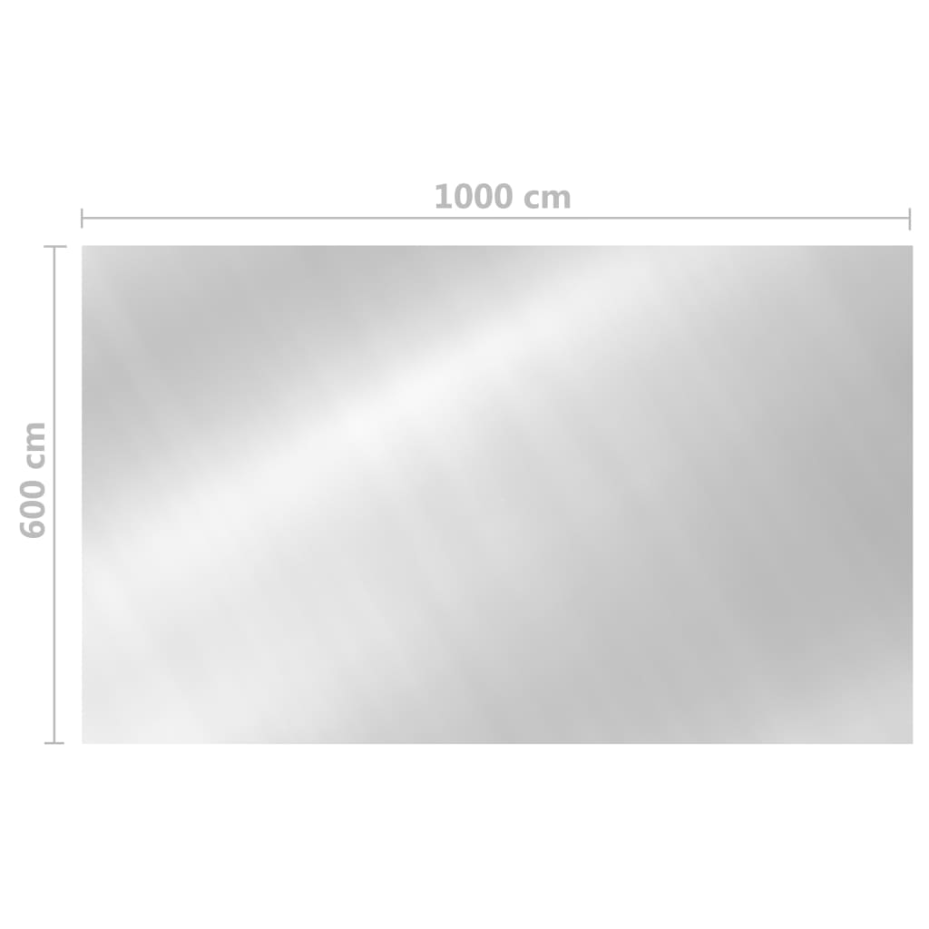 Couverture de piscine rectangulaire 1000x600 cm PE Argenté