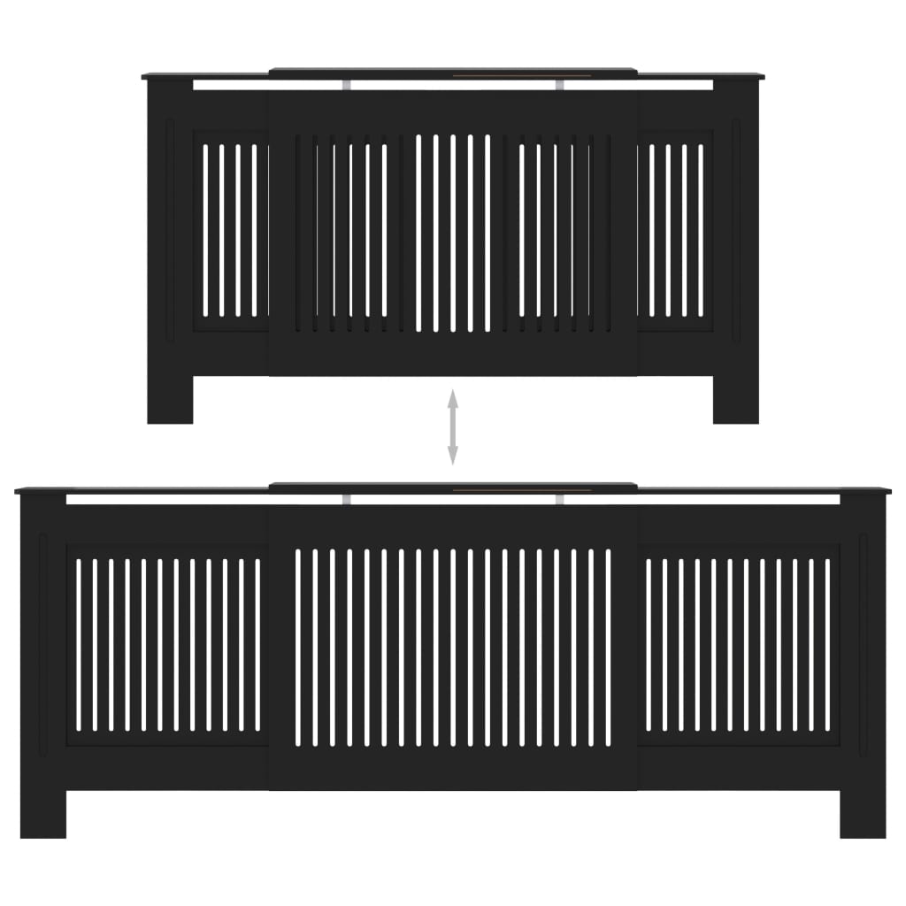 Cache-radiateur MDF Noir 205 cm