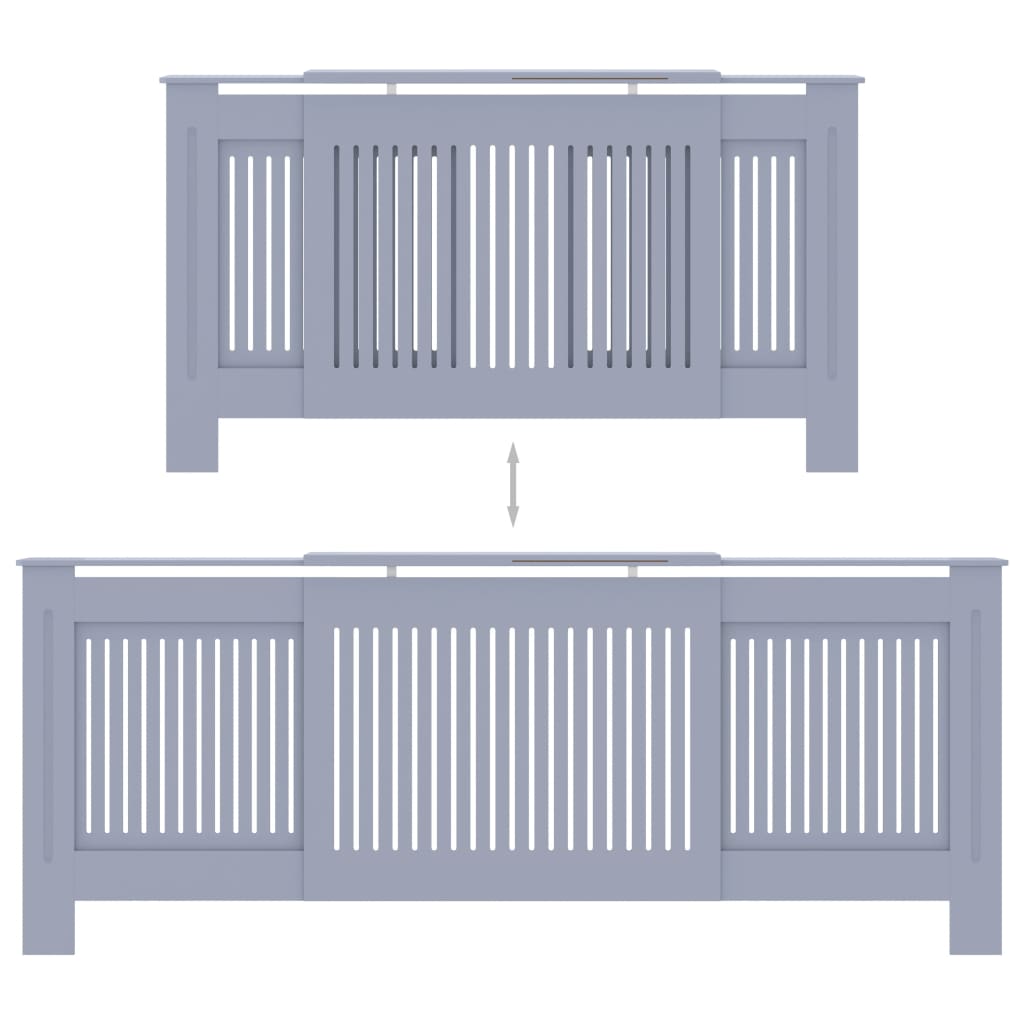 Graue MDF-Heizkörperabdeckung 205 cm