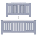 Graue MDF-Heizkörperabdeckung 205 cm