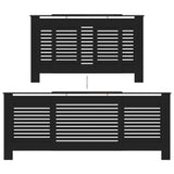 Schwarze MDF-Heizkörperabdeckung 205 cm