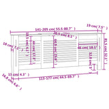 Schwarze MDF-Heizkörperabdeckung 205 cm