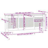 Schwarze MDF-Heizkörperabdeckung 205 cm