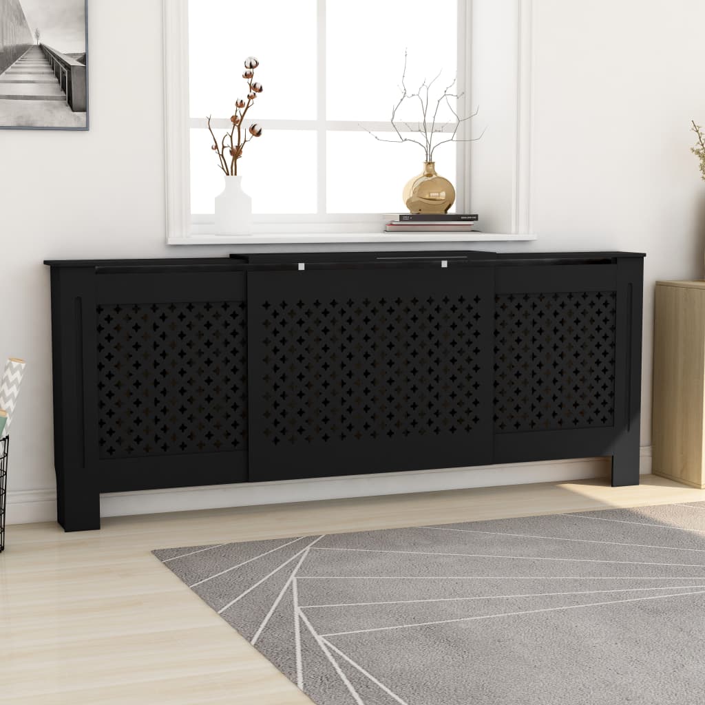 Black MDF Radiator Cover 205 cm