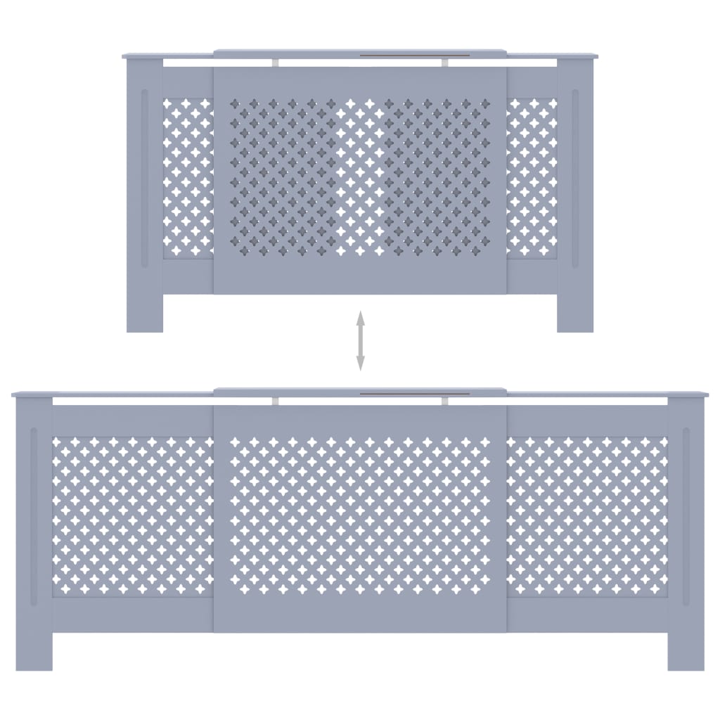 Graue MDF-Heizkörperabdeckung 205 cm