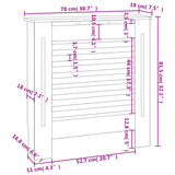 Schwarze MDF-Heizkörperabdeckung 78 cm