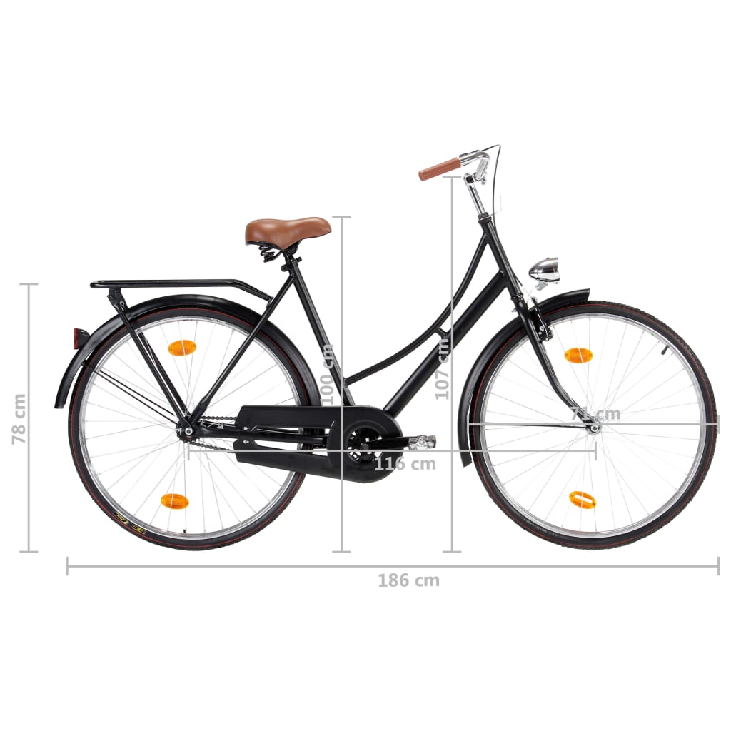 Vélo hollandais à roue de 28 pouces 57 cm pour femmes