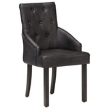 Dining chairs set of 4 black genuine goat leather