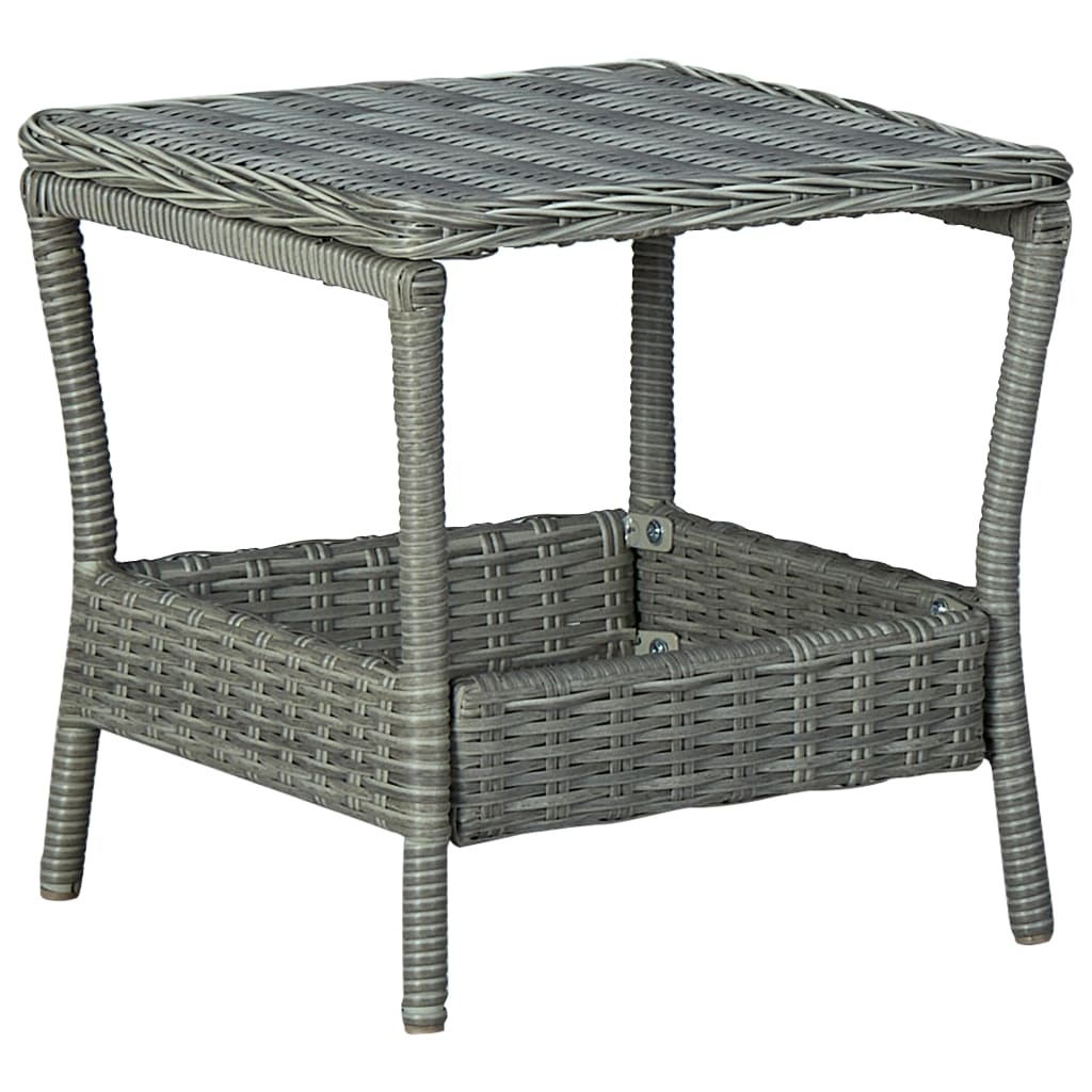 Table de jardin Gris clair 45x45x46,5 cm Résine tressée