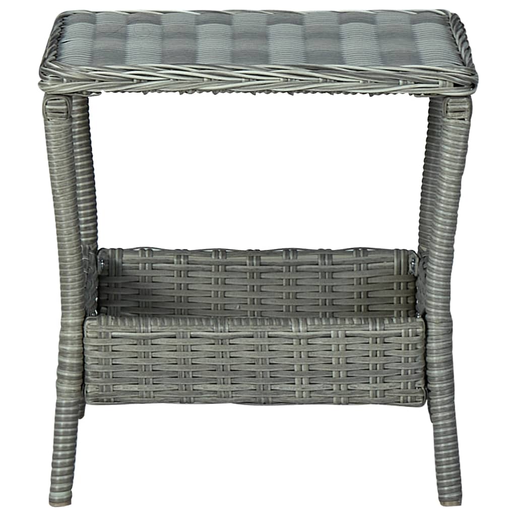 Table de jardin Gris clair 45x45x46,5 cm Résine tressée