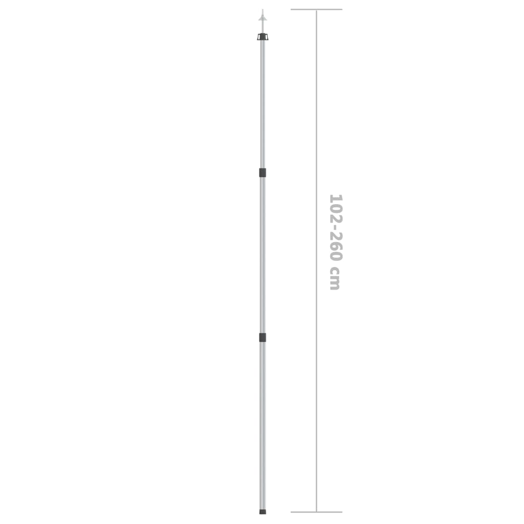 Mâts de bâche télescopiques 102-260 cm 2 pcs Aluminium