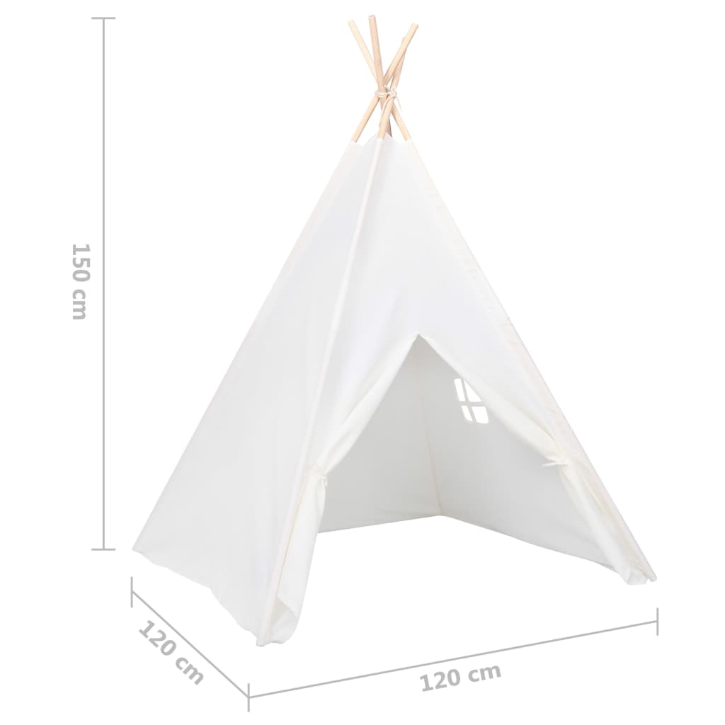 Tipi-Zelt für Kinder mit Tasche, Pfirsichhaut, Weiß, 120 x 120 x 150 cm