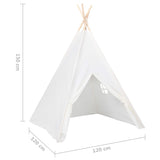 Tipi-Zelt für Kinder mit Tasche, Pfirsichhaut, Weiß, 120 x 120 x 150 cm