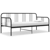 Sofa bed frame without mattress black metal 90x200 cm