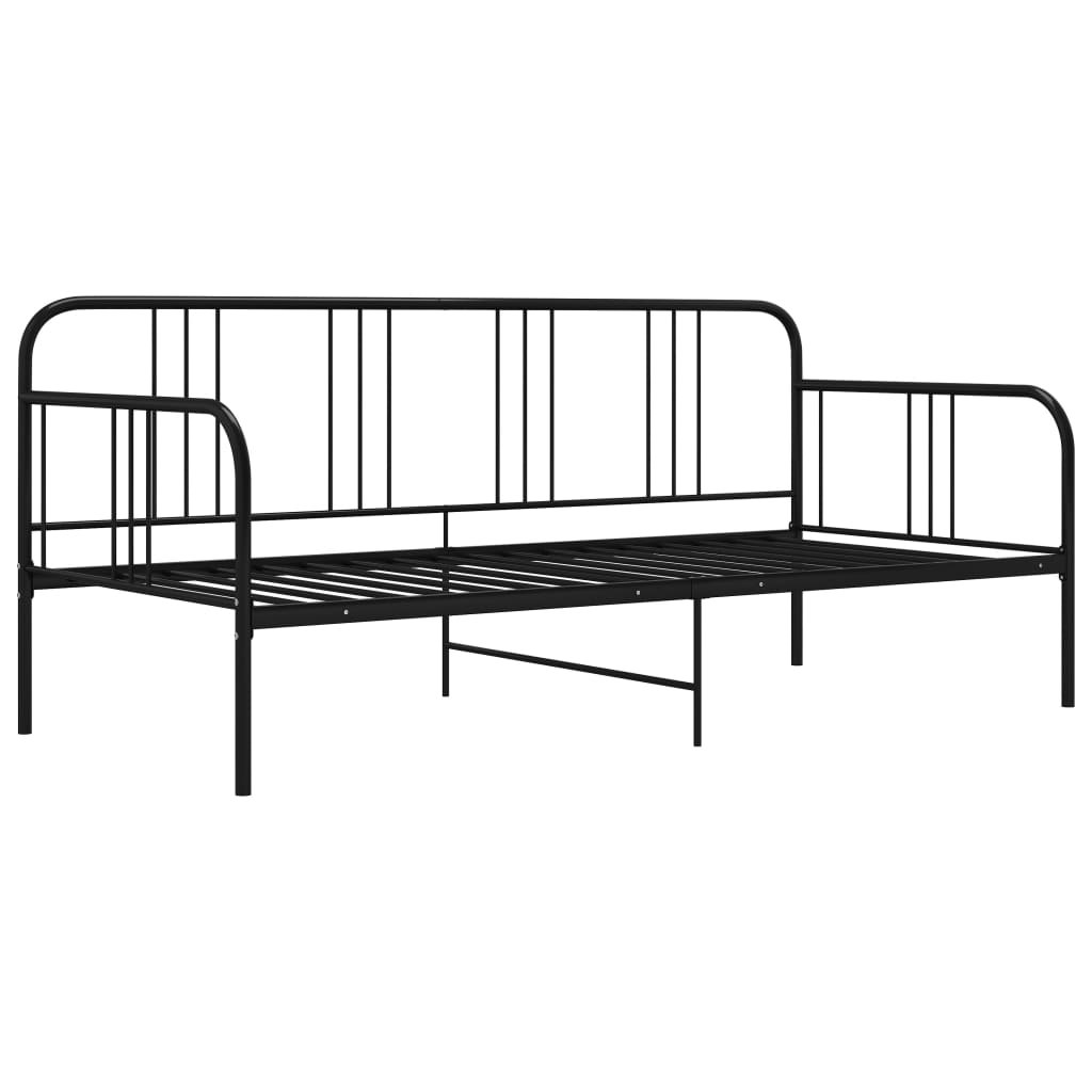 Sofa bed frame without mattress black metal 90x200 cm