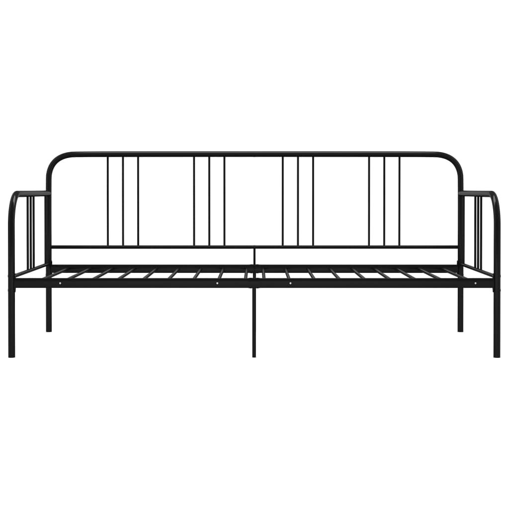 Sofa bed frame without mattress black metal 90x200 cm