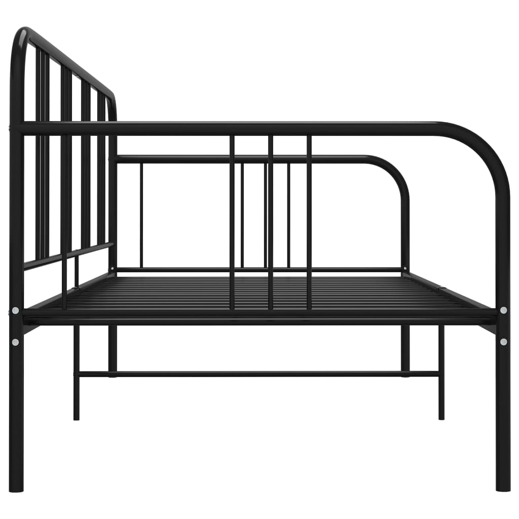 Sofa bed frame without mattress black metal 90x200 cm