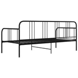 Sofa bed frame without mattress black metal 90x200 cm