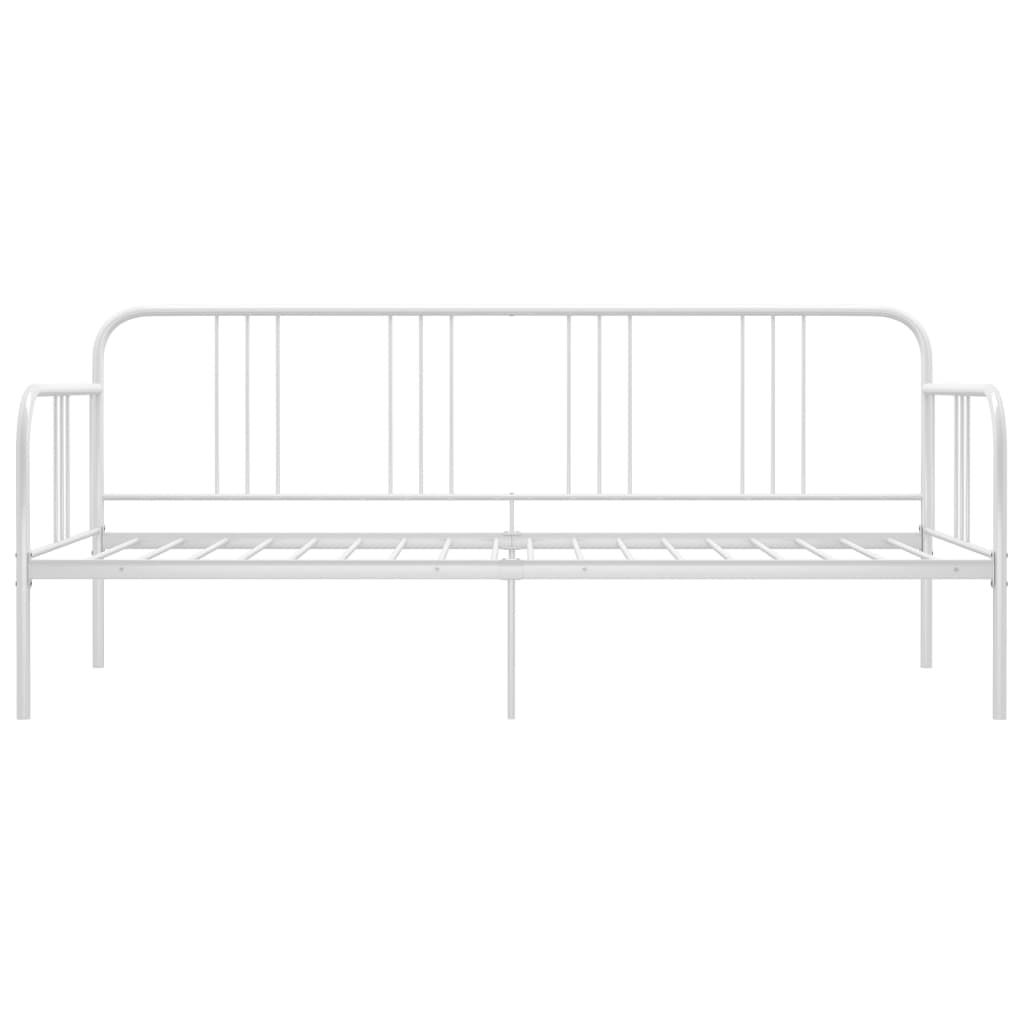 Sofa bed frame without mattress white metal 90x200 cm