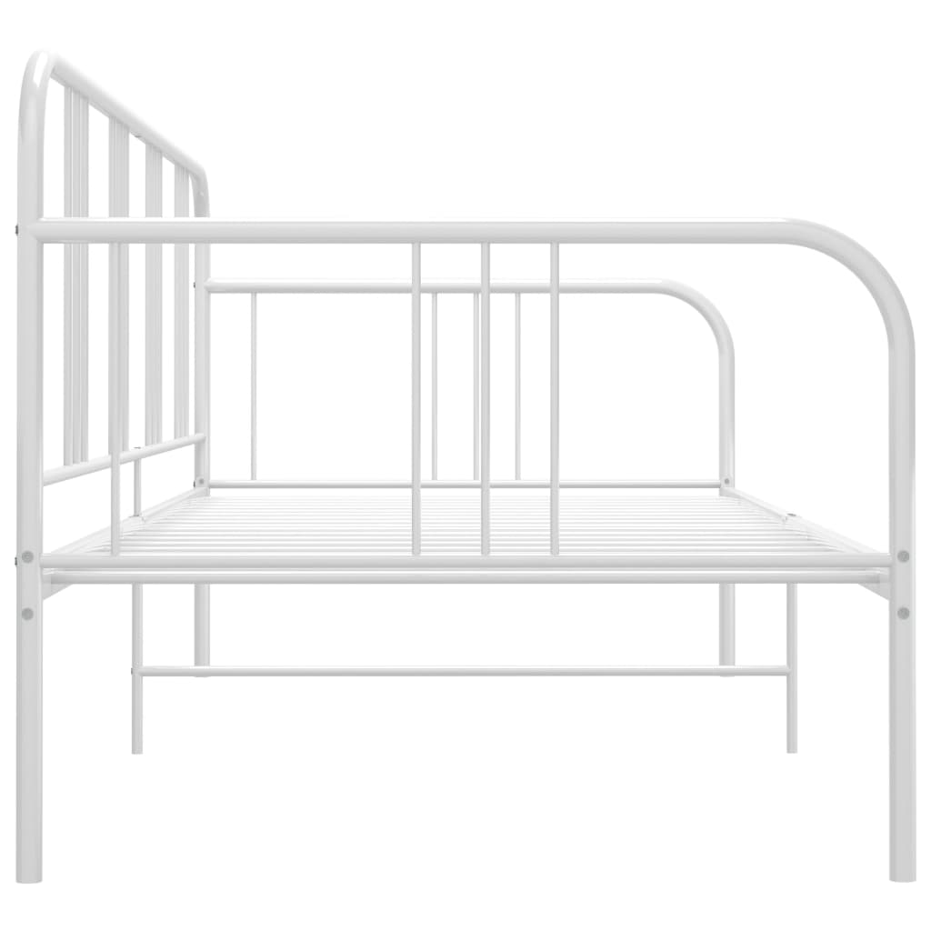 Sofa bed frame without mattress white metal 90x200 cm