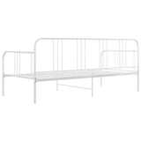 Sofa bed frame without mattress white metal 90x200 cm