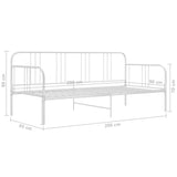 Sofa bed frame without mattress white metal 90x200 cm