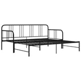 Extendable Sofa Bed Frame Without Mattress Black Metal 90x200cm