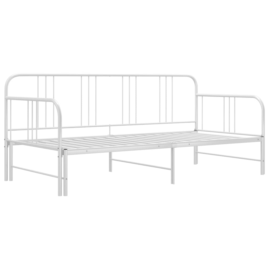 Extendable sofa bed frame without mattress white 90x200 cm